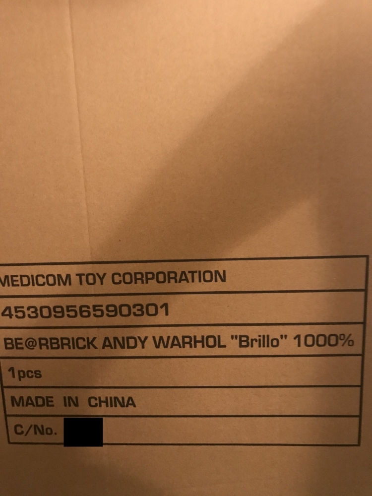 BE@RBRICK ANDY WARHOL "Brillo" 1000％ 新品未開封品 BEARBRICK ベアブリック メディコムトイ アンディ・ウォーホル ブリロ_画像3