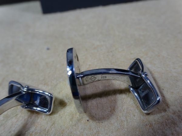 美品　dunhill/ダンヒル　ストーン付カフス　シルバー925×ステンレス　10I_画像6