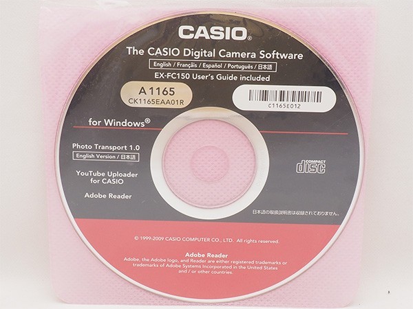  нераспечатанный CASIO Digital Camera Software EX-FC150 CD-ROM Casio труба 12705