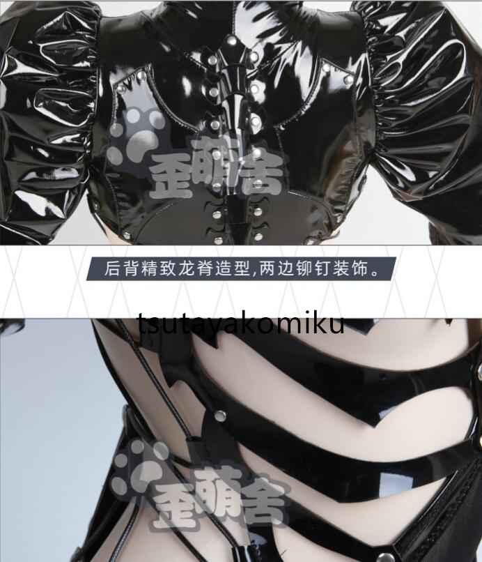  high quality new work darkness . morning Skull meido Leotard lacquer leather costume play clothes + socks + cap manner shoes . wig optional 