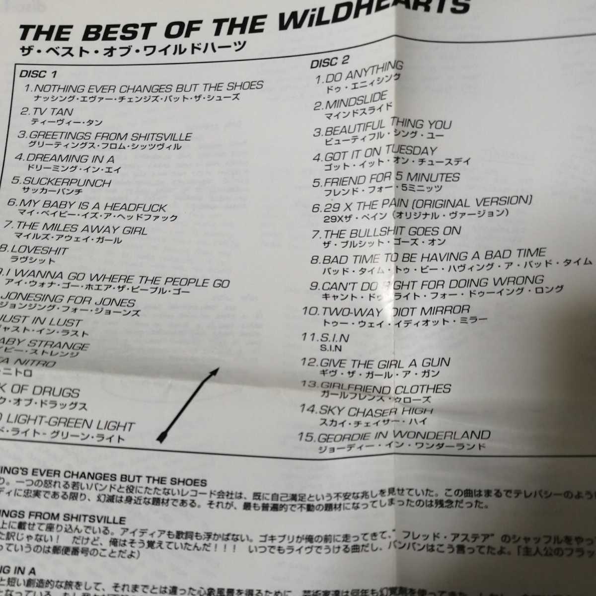 日本盤CD 2枚組 30曲　ザ・ベスト・オブ・ワイルドハーツ　歌詞解説、帯付き　