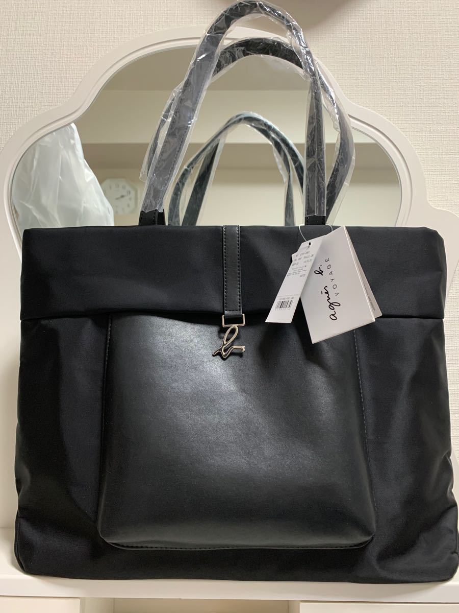 今季大人気 agnes b VOYAGE トートバッグ ブラック A4収納可