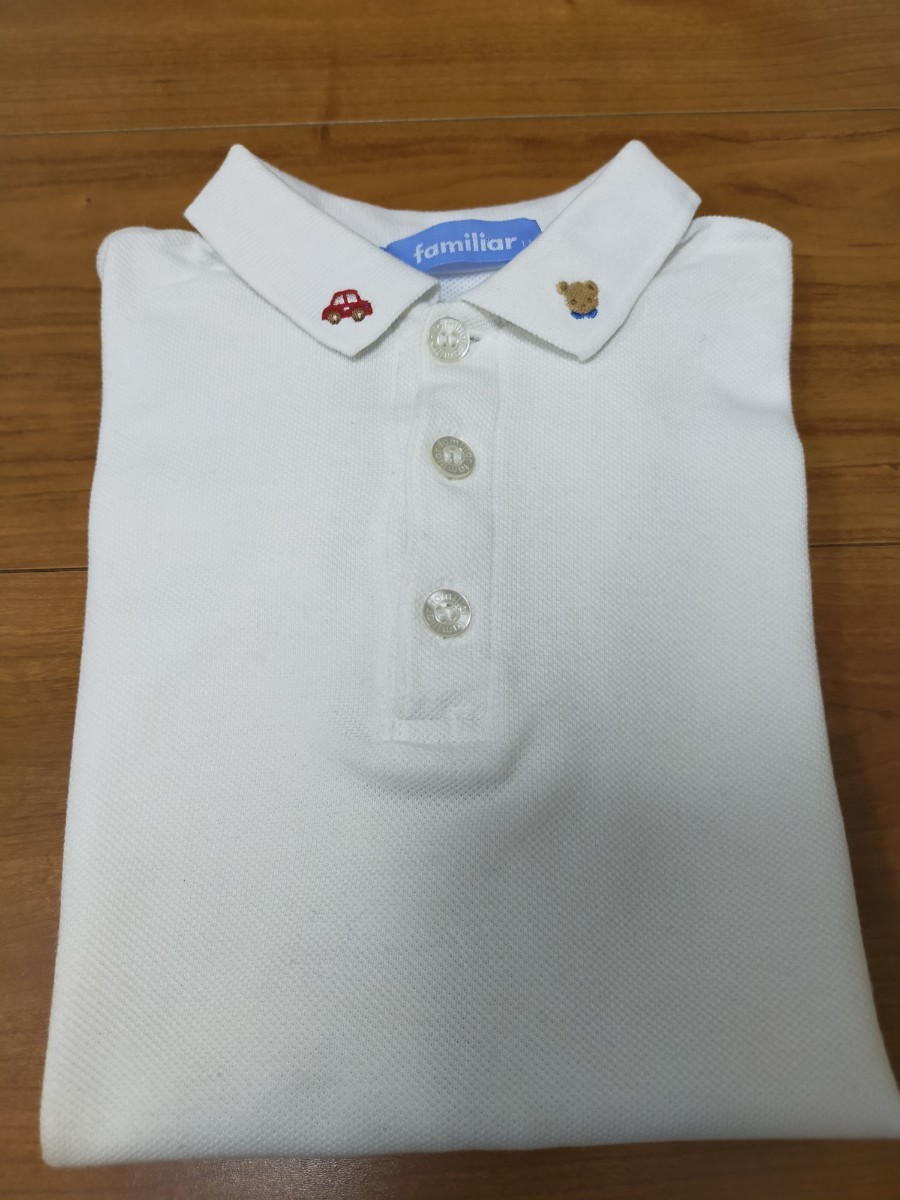 PayPayフリマ｜ファミリア ポロシャツ 半袖 白 刺繍 ファミちゃん 110