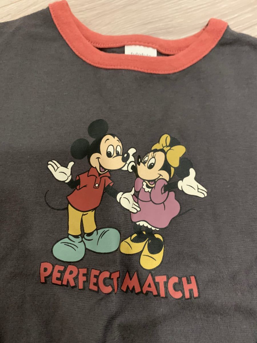 Paypayフリマ 新品futafuta Disneyレトロミッキーミニー天竺長袖tシャツ ロンt グレー １００cm バースデー バースデイ