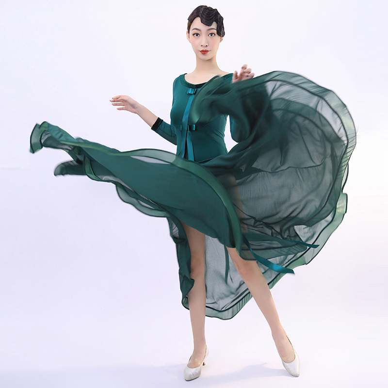新作　レディース社交ダンス衣装　ダンス練習試合ドレス　軽い　3色選択可　サイズS～XXL