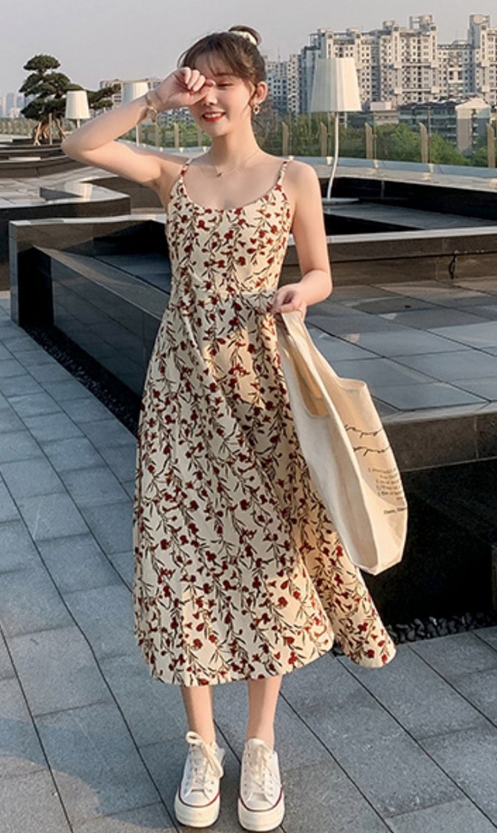 Paypayフリマ 花柄 トレンド キャミワンピ ロングワンピース 春夏 カジュアルコーデ キレイめコーデ Paypayフリマ 花柄 トレンド キャミワンピ ロングワンピース 春夏 カジュアルコーデ キレイめコーデ
