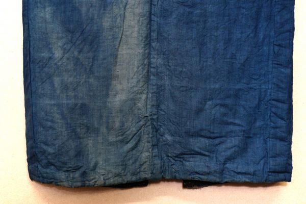 2201S◆長着◆木綿着物◆茶絣・藍無地◆藍染古布◆アンティーク・ヴィンテージ◆昭和レトロ◆リメイク素材_画像2