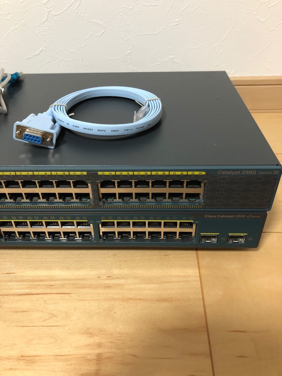 【CCNA、CCNP】2台Cisco  L3L2スイッチ3560、2960