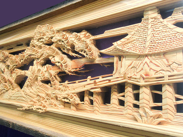 書院組付彫刻 欄間 近江八景 一間×2枚組 | otoneurologia.org.br