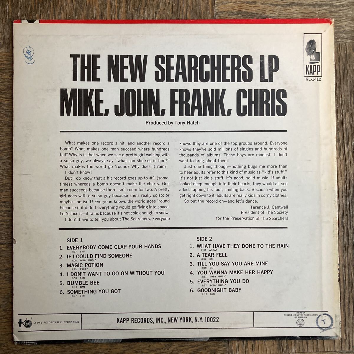 USオリジナルLP The Searchers「The New Searchers LP」 MONO バートバカラック、バリー＆グリニッチ作品の名カバー収録 モッズ MODS_画像2