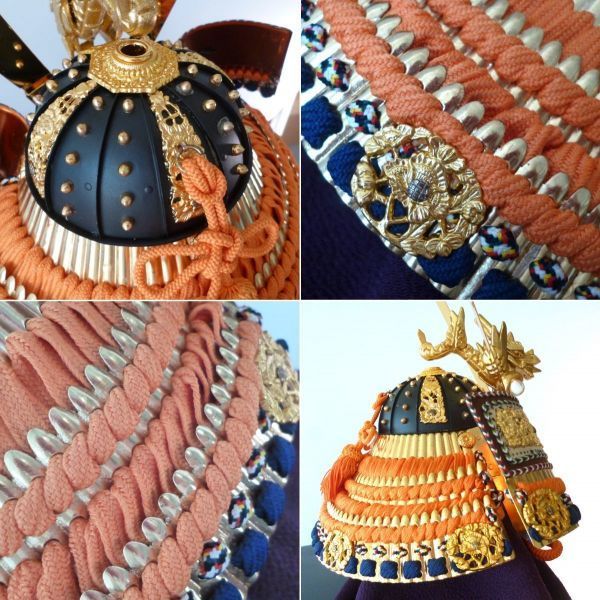 最高級 平安武久作 京都洛冑会 新品 長鍬形兜 御兜飾 甲冑 水晶玉 正絹