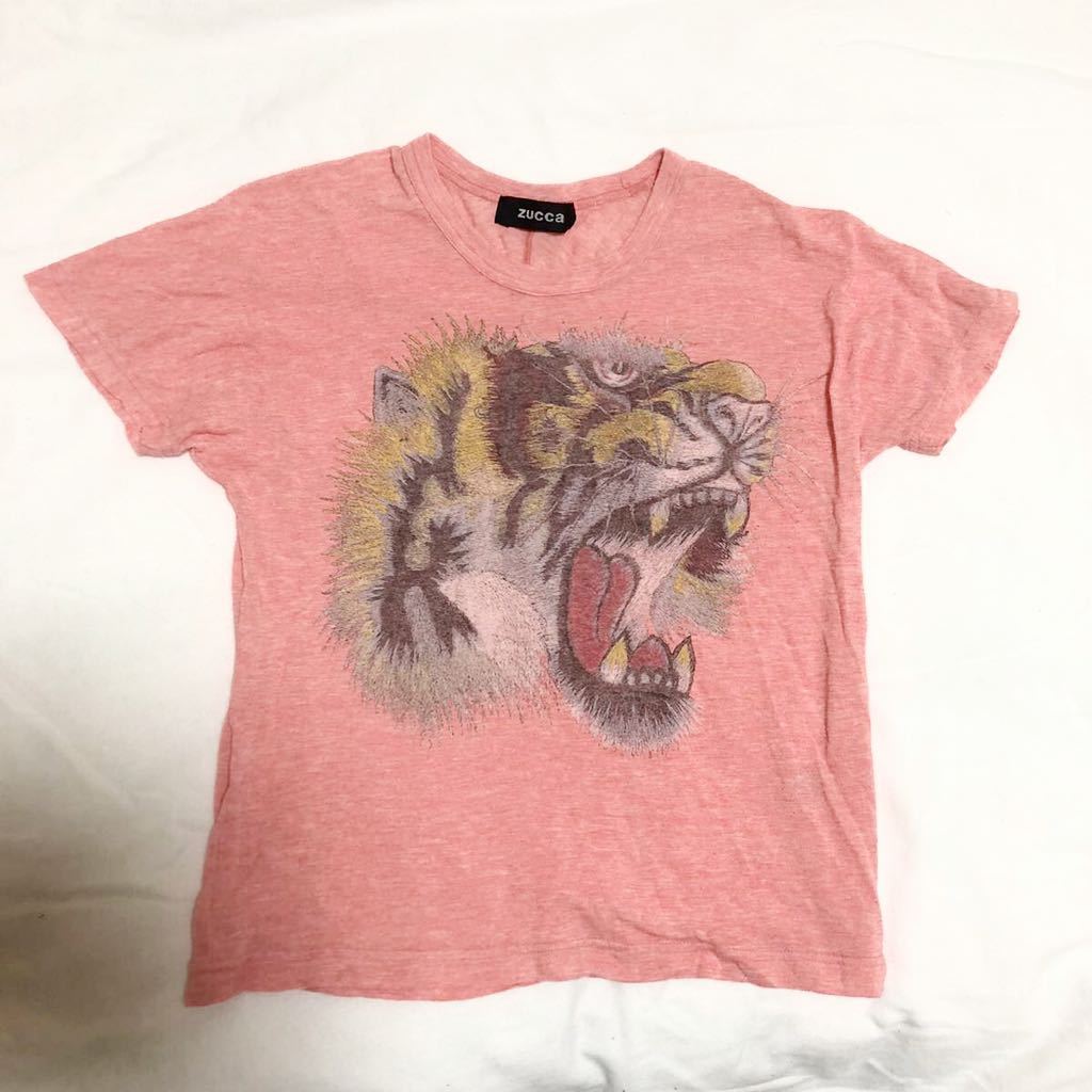 sale zucca ズッカ 虎柄 半袖Tシャツ Mサイズ タイガープリント PINK ピンク