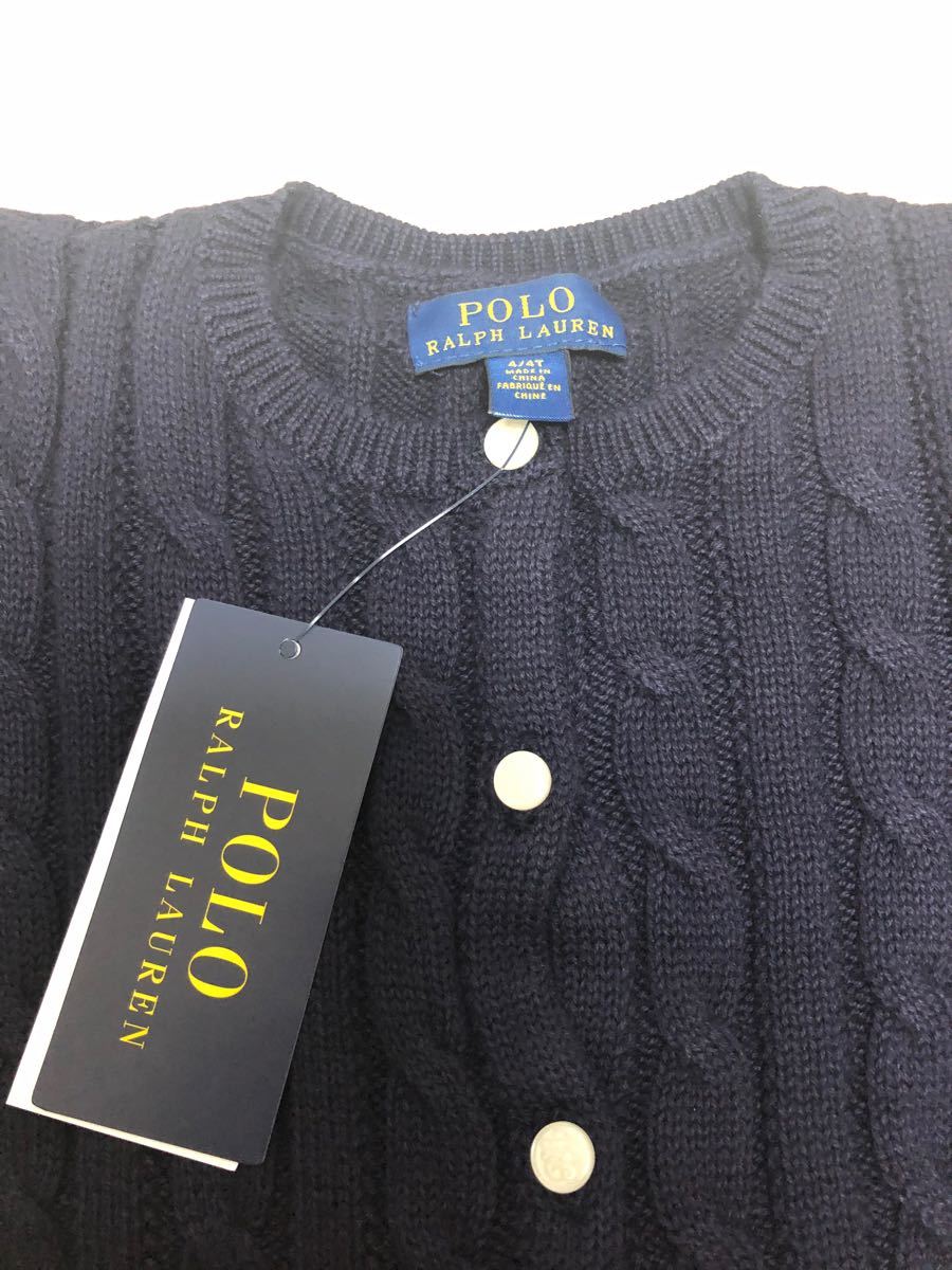 新品　未使用品　ラルフローレン　カーディガン　サイズ4T  紺色　 RALPH LAUREN 