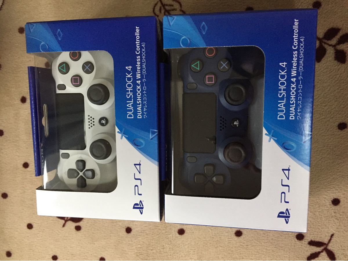 PS4 ワイヤレスコントローラー デュアルショック4 グレッシャーホワイト ミッドナイトブルー セット