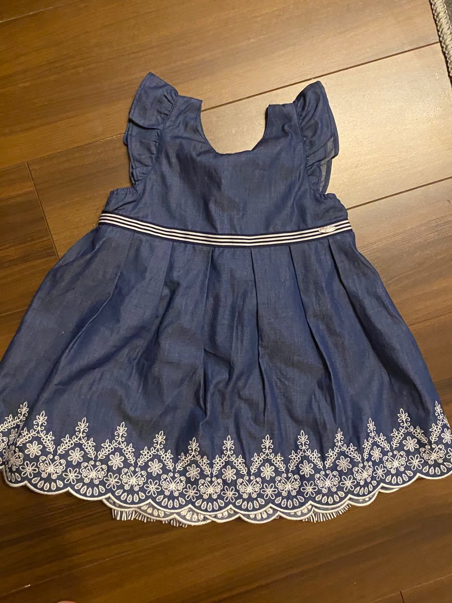 ANNA SUI miniデニム風ワンピース+パンツセット 90サイズ