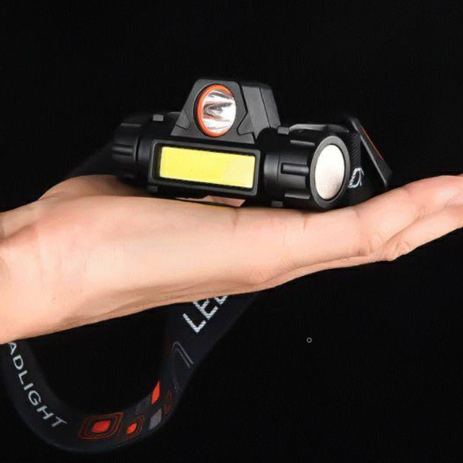 【２個セット】USB充電式・90°回転☆LEDヘッドライトランプ　散歩　ジョギング　登山　夜釣り