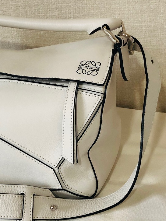  as good as new * Loewe puzzle bag * white white * free shipping medium size *LOEWE PUZZLE BAG