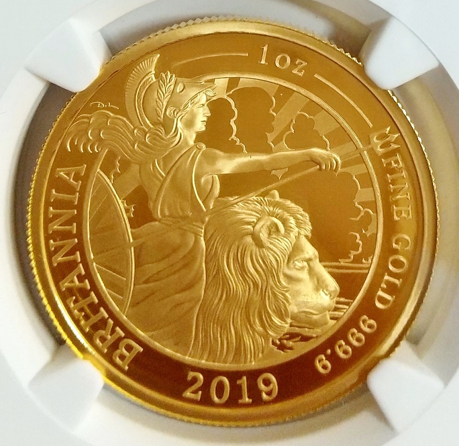 限定150枚 2019年 英国 イギリス ブリタニア ライオン 100ポンド 1オンス プルーフ金貨 NGC PF70 ULTRA CAMEO 最高鑑定 ウナとライオン 1oz_画像5