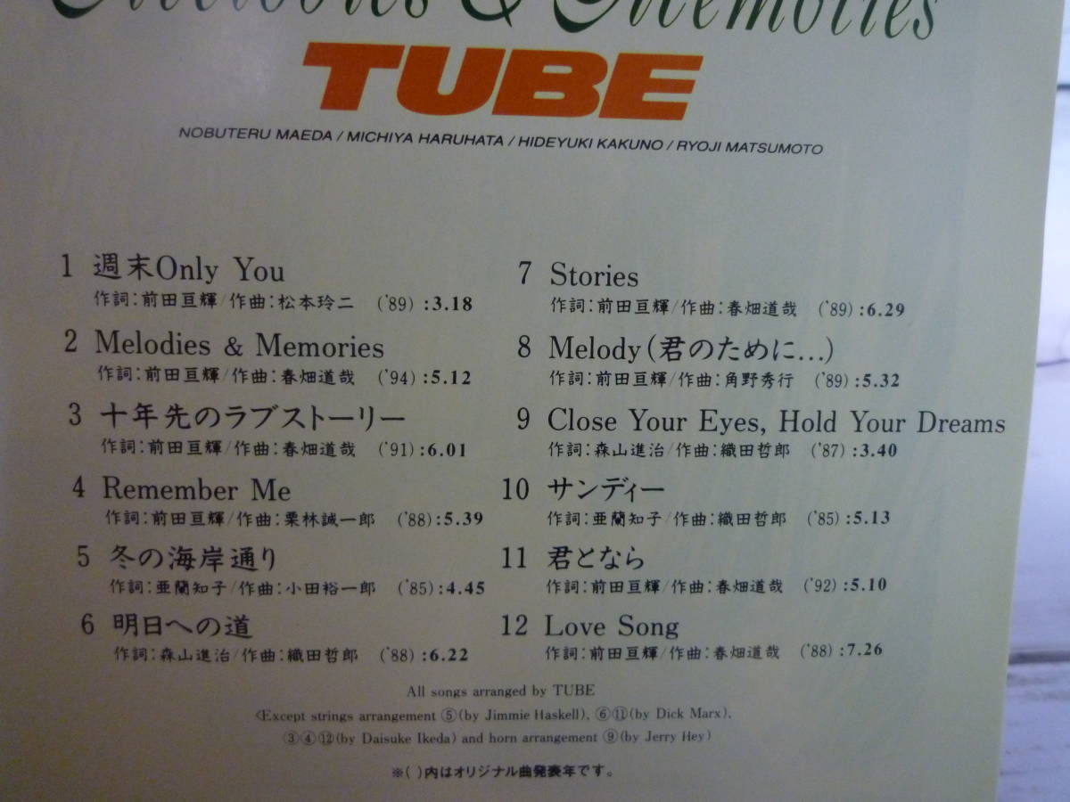 CD　TUBE　Melodies ＆ Memories　★80年代後半～90年代前半にかけて発表したTUBEのバラードを収録したBEST盤　★BOXケース付き 　C341_画像4