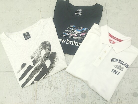 ◇ New Balance ニューバランス まとめ売り3点セット M＆L＆3サイズ 半袖 Tシャツ カットソー ポロシャツ * 1002798778818_画像1