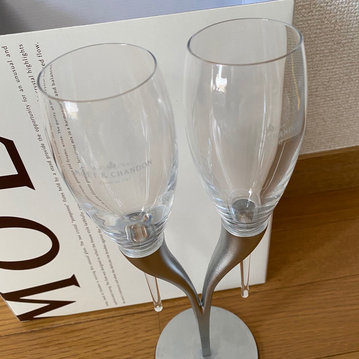 【美品】 MOET&CHANDON モエエシャンドン シャンパングラス グラススタンド ワイングラス ペア 最終値下げ