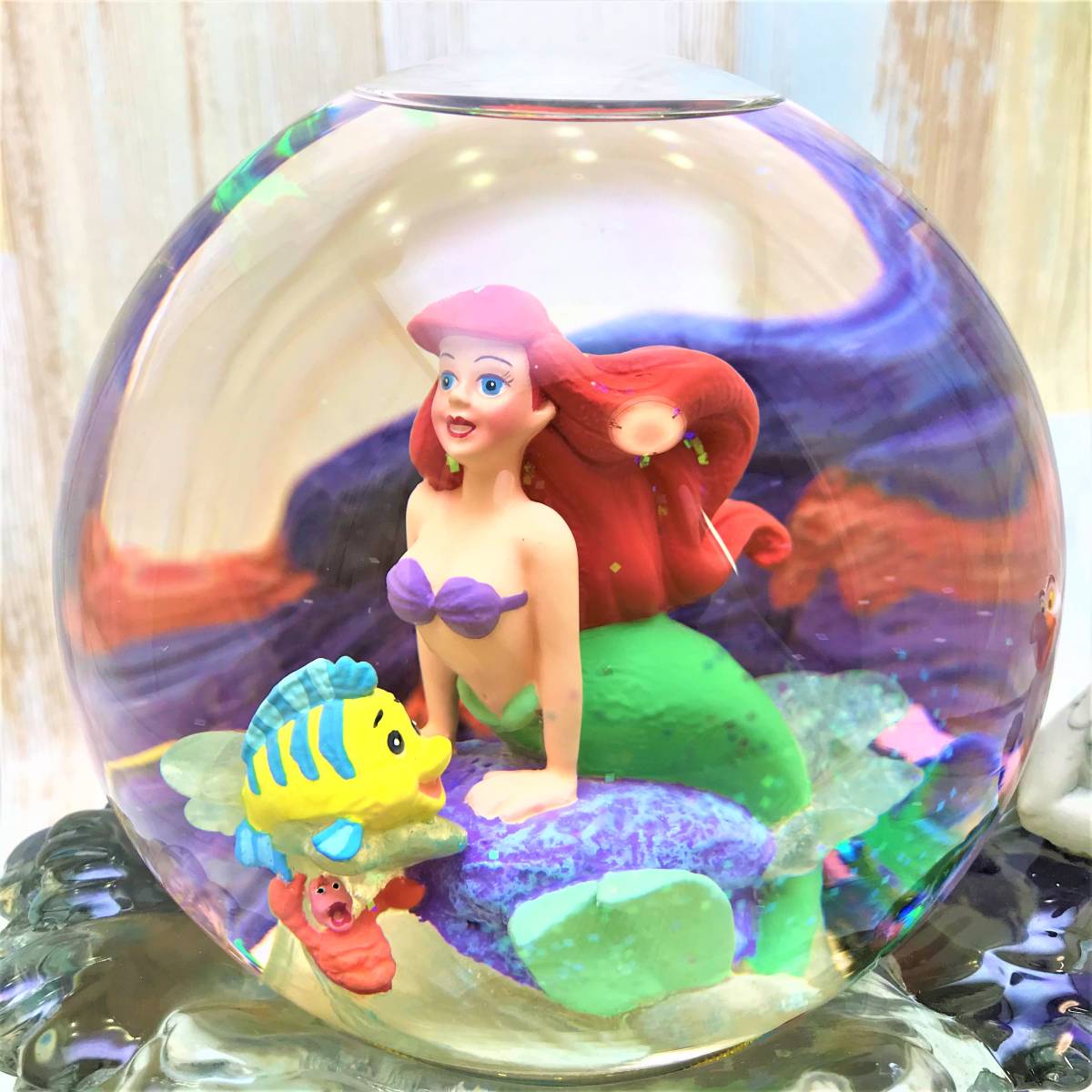 レア リトル・マーメイド The Little Mermaid アリエル セバスチャン スノーグローブ スノードーム オルゴール ディズニー  Disney TDS