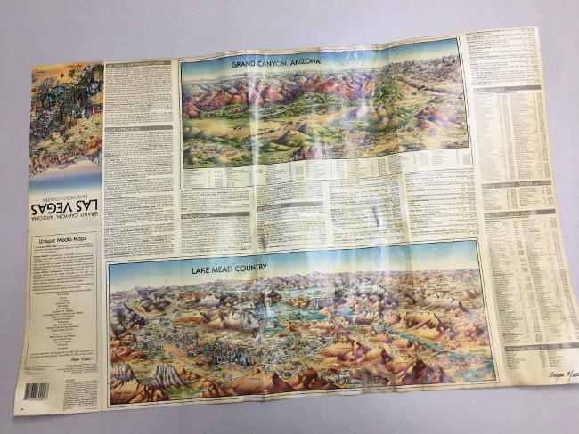 通販大阪 珍品 レア アメリカ ネバダ州 ラスベガスの観光地図。それなりに古いものです。 アンティーク、コレクション