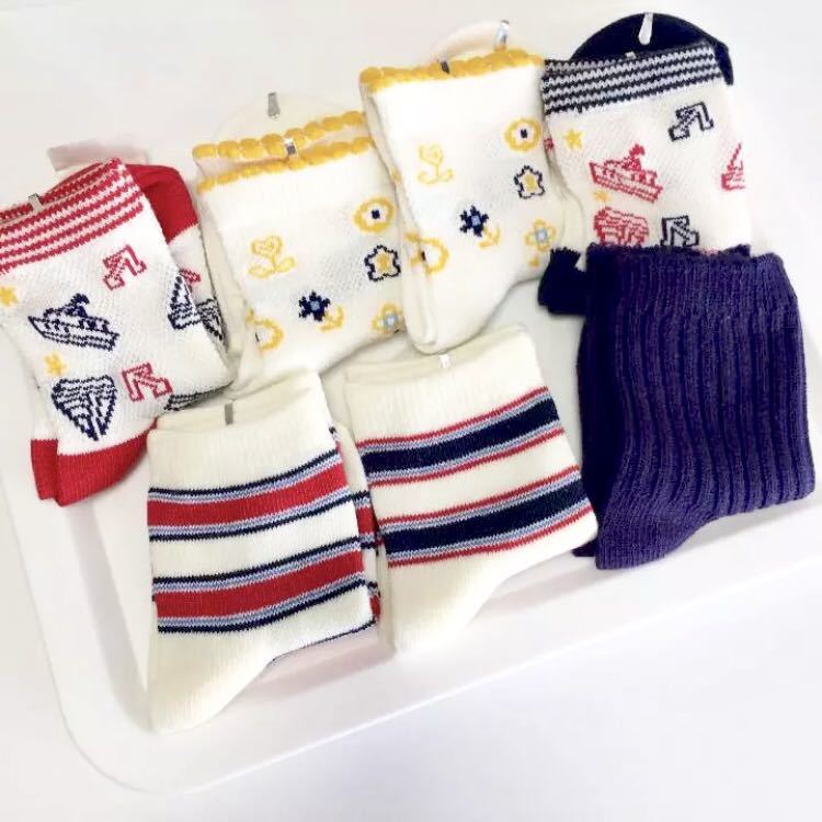 # postage included # prompt decision [7 pairs set ]11-12cm new goods unused moujonjon Moujonjon baby socks mesh Logo socks for summer through year set sale 