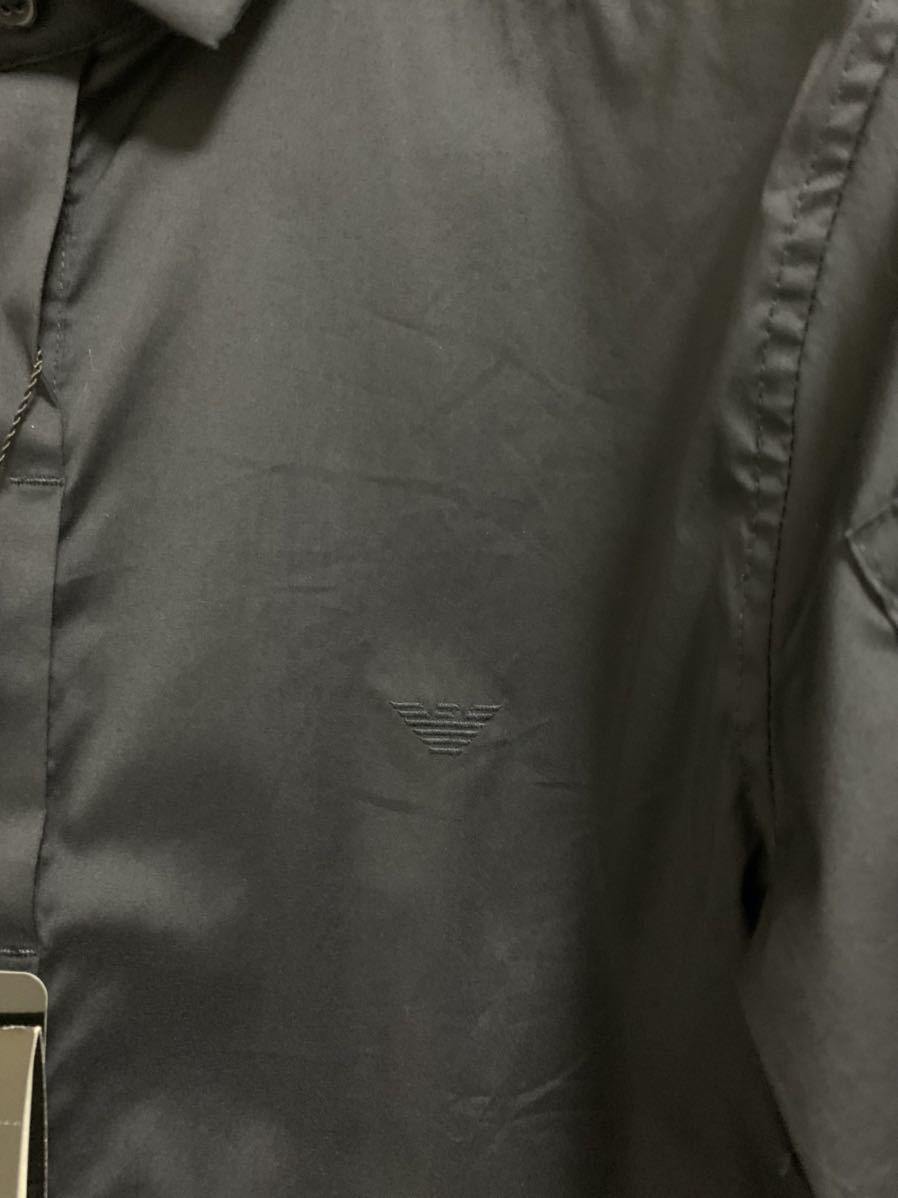EMPORIO ARMANI アルマーニ　新品未使用　ダークブルー　半袖シャツ　MA-1タイプ　サイズS_画像6