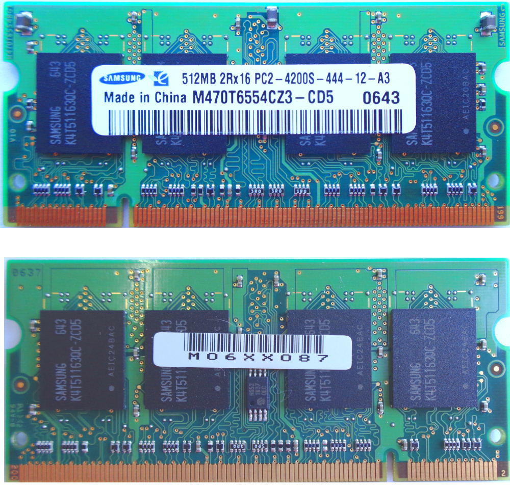 ノートパソコン用メモリー 512MB DDR2 SDRAM PC2 5300 4200 hynix Samsung他_画像4