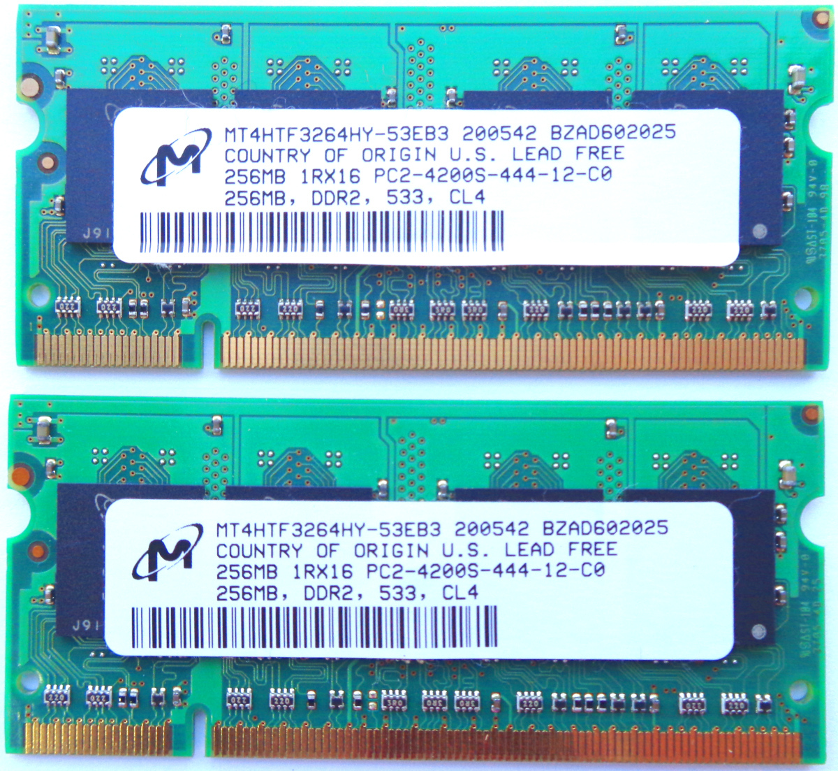 希少 ノートパソコン用メモリー 256MB 2枚セット DDR2 SDRAM PC2 4200 acabonding.com