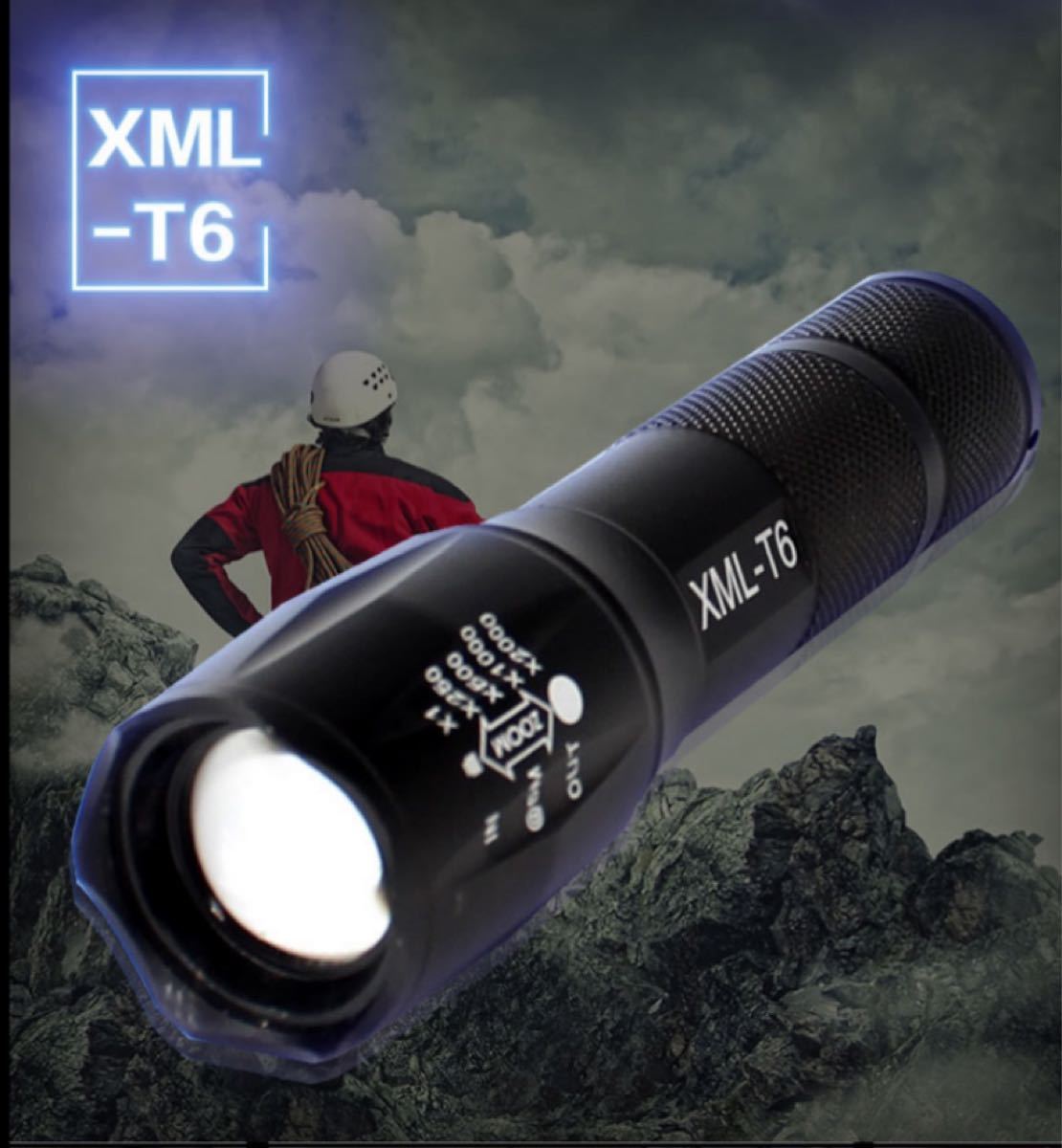 LEDライト XML-T6   300m以上先まで照らす　保管ケース付き