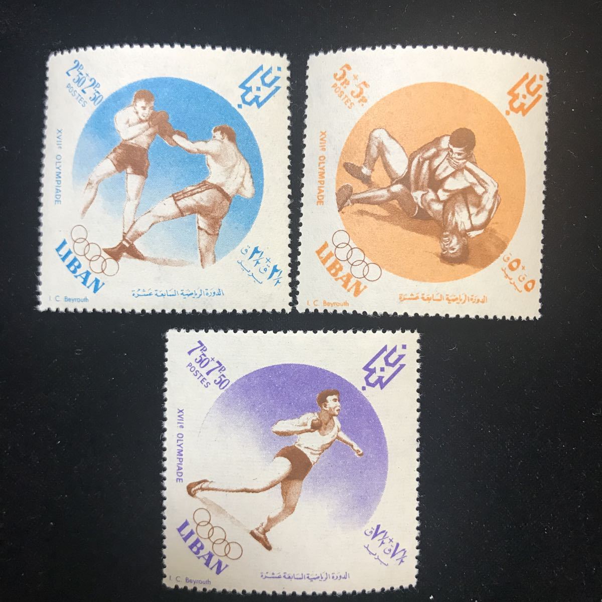 レバノン【ローマオリンピック記念】SCOTT#B13-15(3/6)/1961年/未/NH_画像1