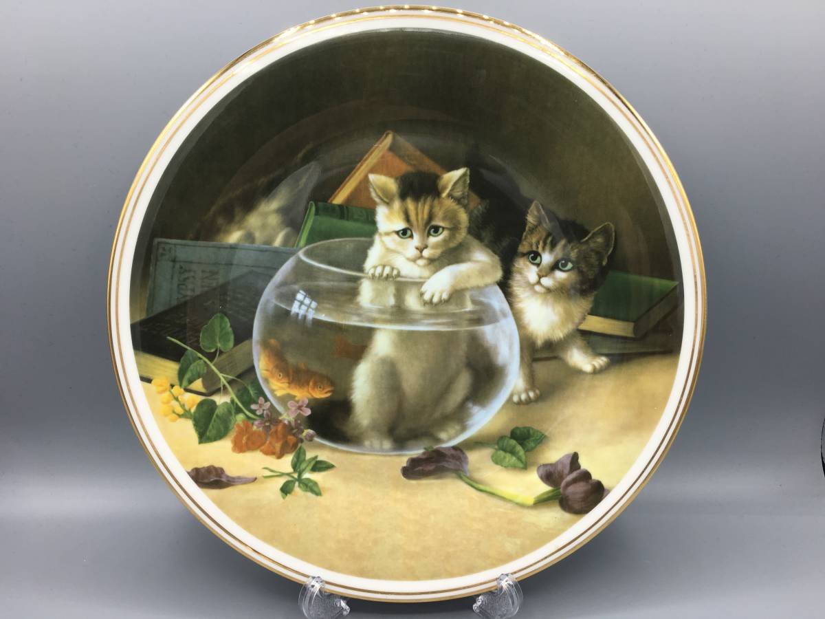 フェントン Unexpected Dip ネコ 猫 子猫 蝶々 飾り皿 絵皿 皿 大皿 ①⑥ (763)_画像1