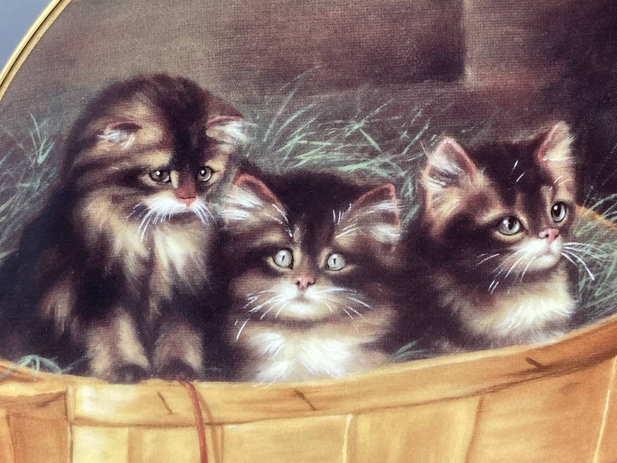 限定品 フランクリンミント Kittens in a Basket ネコ 猫 飾り皿 絵皿 皿 ネコ 猫 飾り皿 絵皿 皿 (794)_画像4