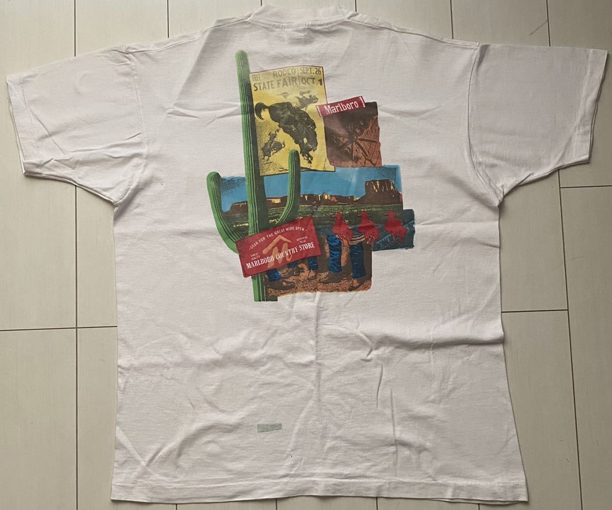 送料無料 90s Marlboro マルボロ ヴィンテージ Tシャツ USA製 ASAP ROCKY XL FRUIT OF THE LOOM 企業  タバコ rap tees バンド ムービー 80s