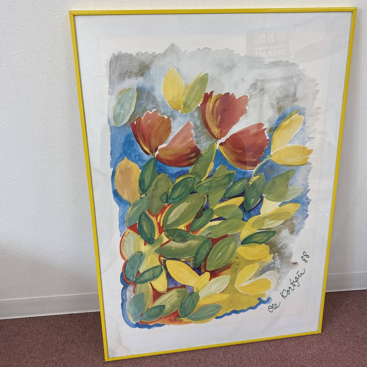  Vintage 1988s design art flower picture . frame interior miscellaneous goods 210401