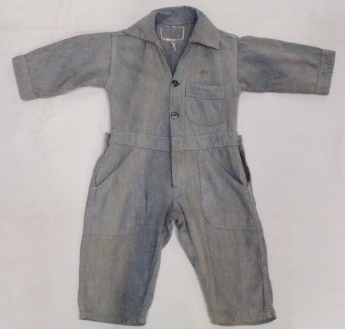 VintageOriginal 40\'s Kids blue . car n blur - all-in-one LittleMac Vintage old clothes child clothes 30\'s display miscellaneous goods Work coveralls 