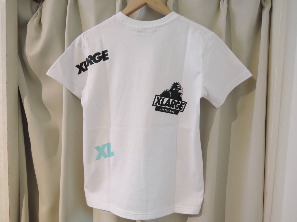 X-LARGE XLarge XLARGE KIDS anti-bacterial deodorization Logo Random T-shirt most new work white 140 size postage 230 jpy ~ price cut!
