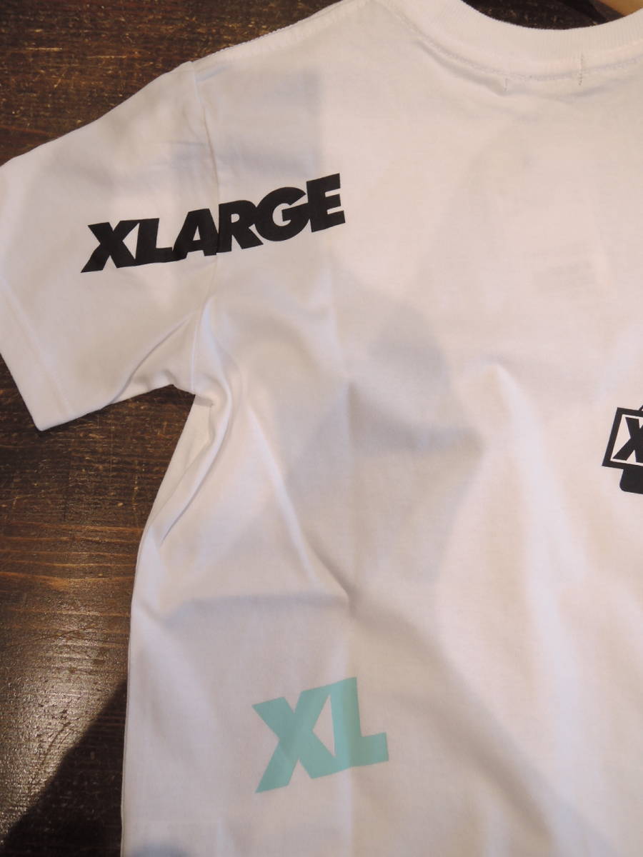 X-LARGE XLarge XLARGE KIDS anti-bacterial deodorization Logo Random T-shirt most new work white 140 size postage 230 jpy ~ price cut!