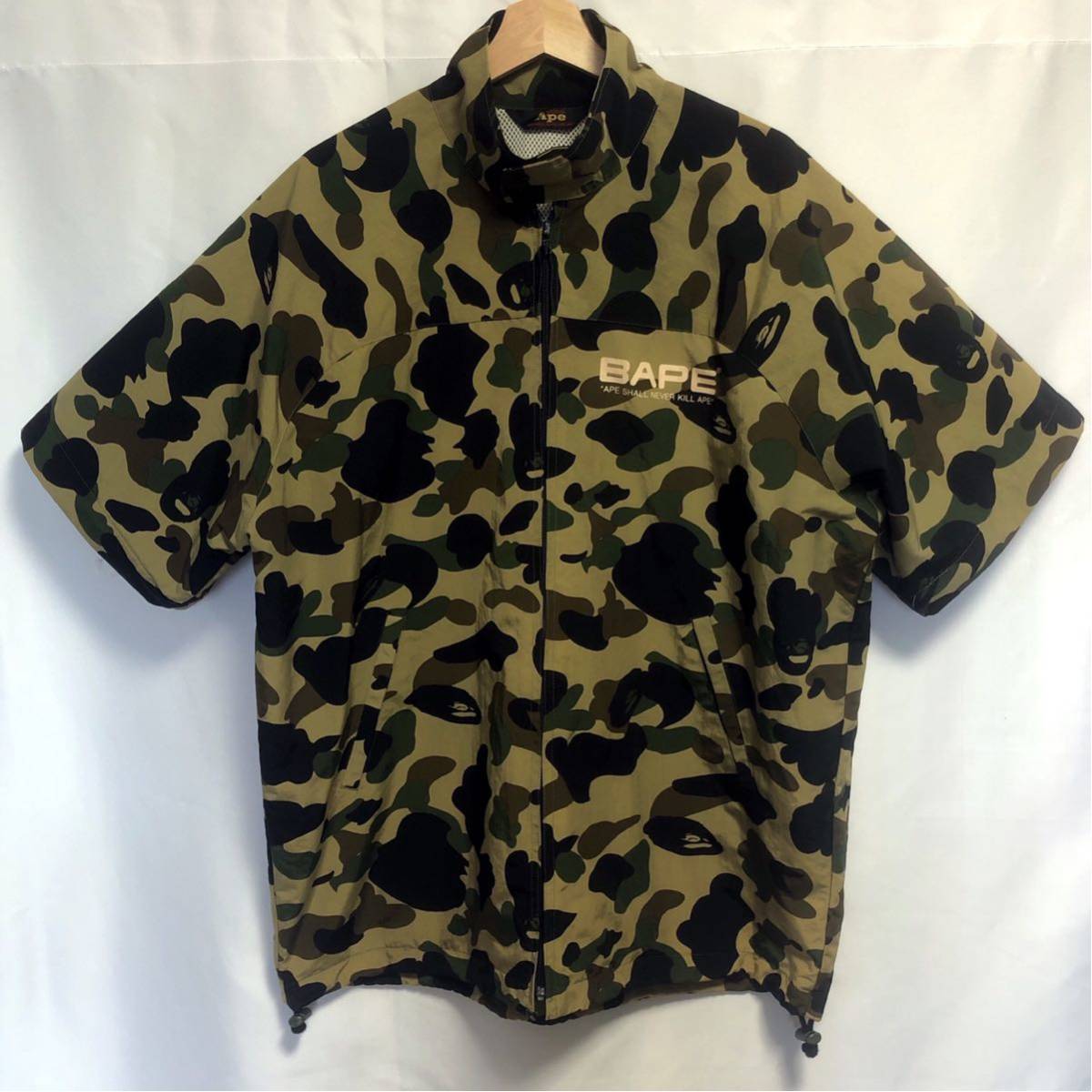  90'S ビンテージ A BATHING APE エイプカモフラ柄ナイロンブルゾン_画像10