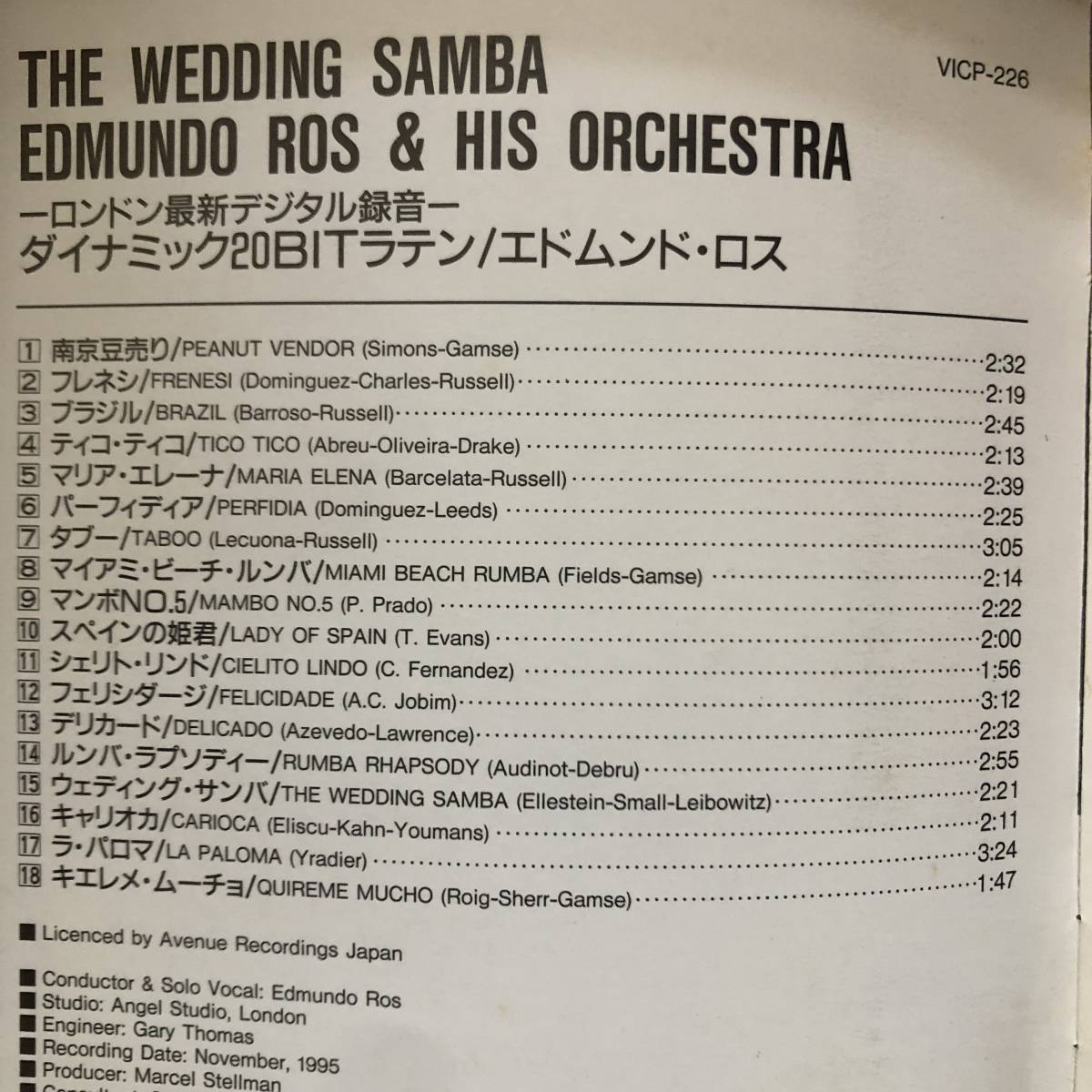 ☆Edmundo Ros & His Orchestra/ エドムンド・ロス /THE WEDDING SAMBA☆_画像2