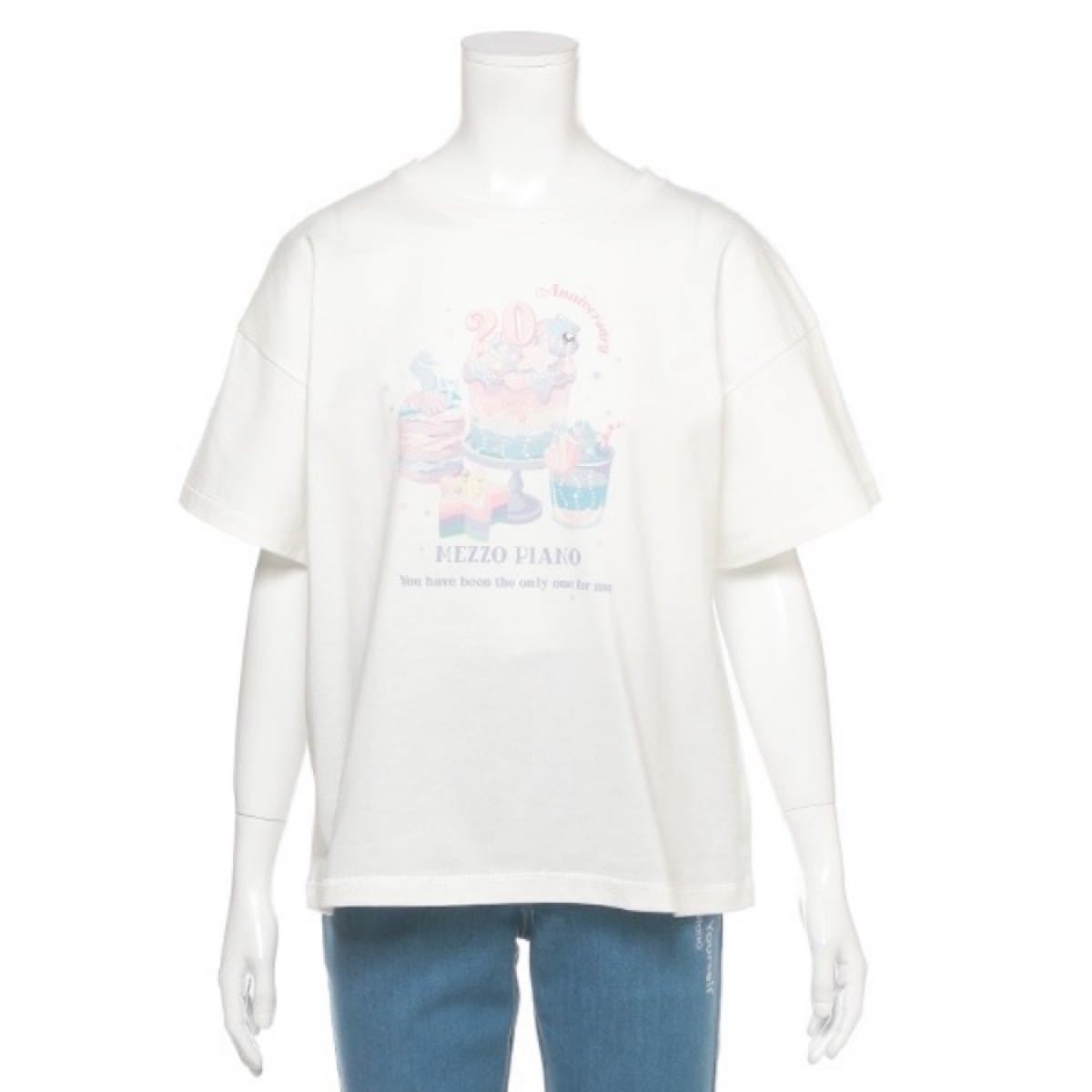 20thパッケージつきバースデーケーキプリントTシャツ　メゾピアノ Tシャツ　mezzo piano junior 140 タグ付