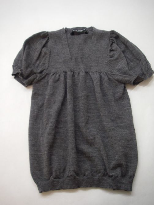 S124 JUNYA WATANABE COMME des GARCONS パフスリーブ半袖ニット グレー 美品_画像4