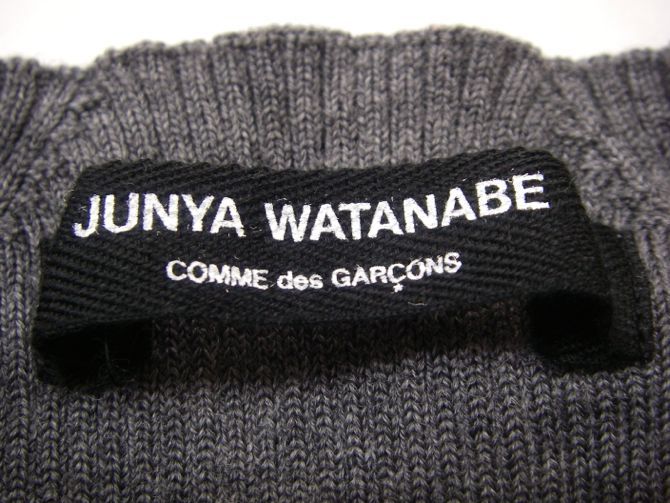 S124 JUNYA WATANABE COMME des GARCONS パフスリーブ半袖ニット グレー 美品_画像6