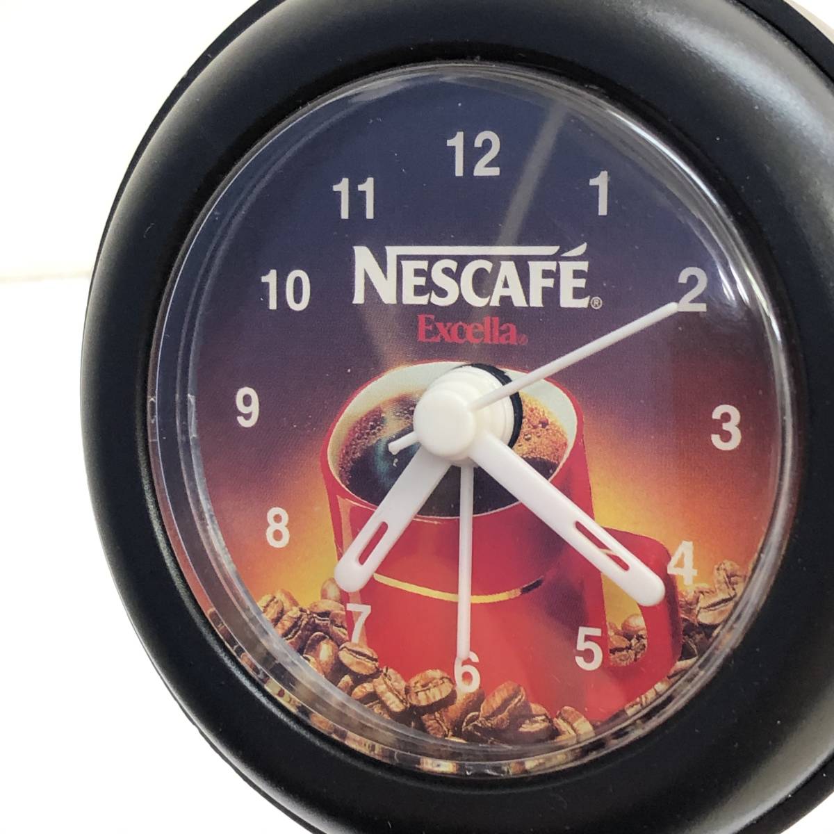 NESCAFE Excella アラーム付き置き時計 直径：約7.5cm 動作確認済み ネスカフェ エクセラの画像3