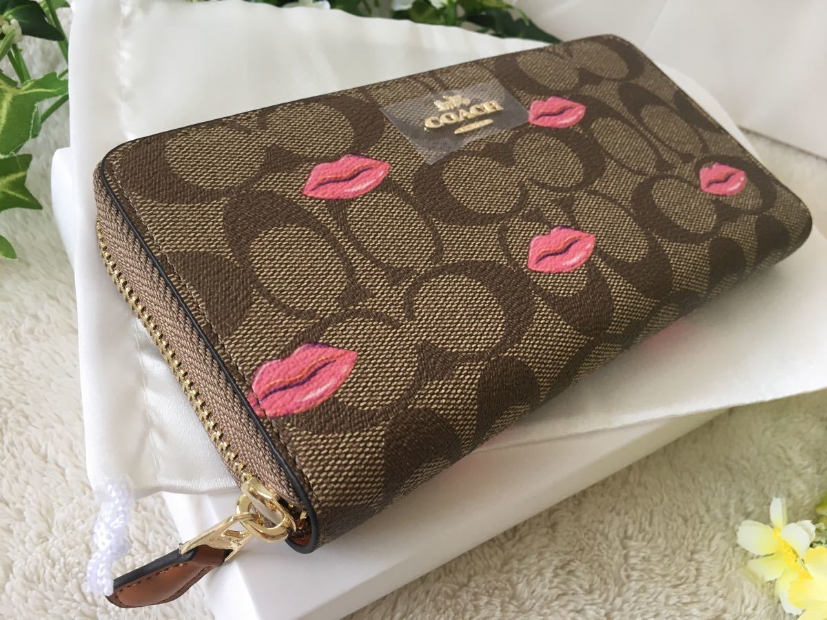 最大96%オフ! COACH コーチ がま口 ブラウン ベージュ 横長財布 美品