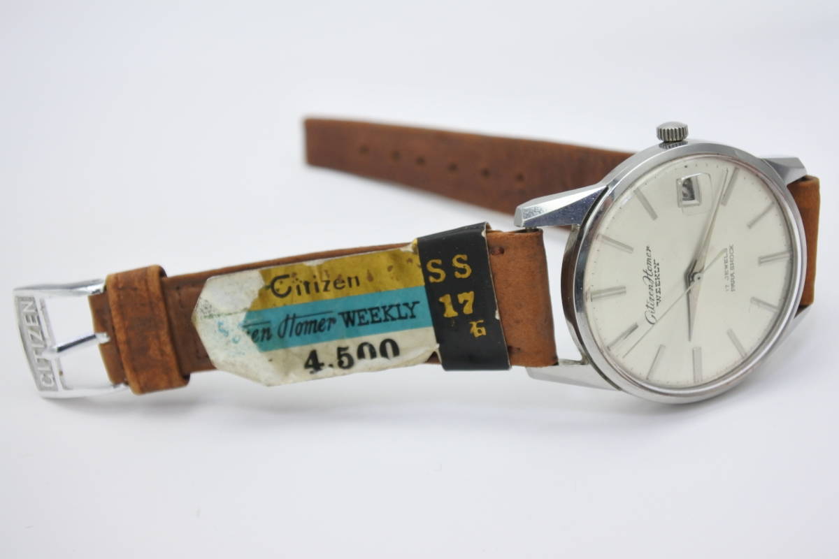 ☆☆☆稀少モデル1964年国産名機　CITIZEN HOMER WEEKLY　１７石　PARASHOCK　手巻紳士腕時計　未使用保管品_画像6