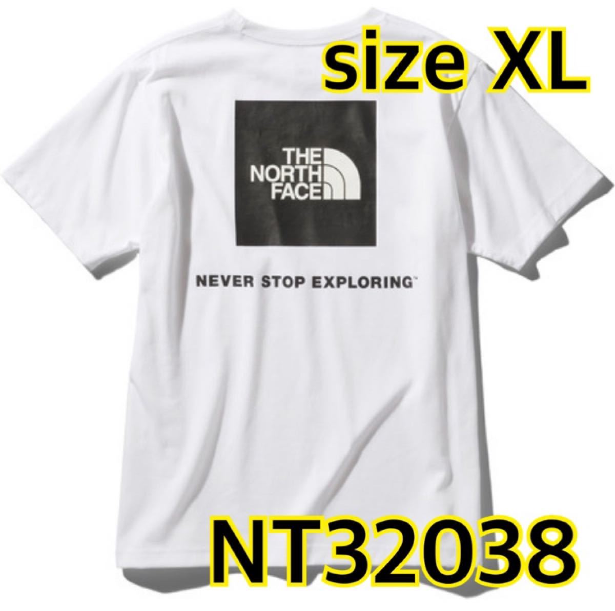 【新品】THE NORTH FACE ノースフェイス　nt32038 スクエアロゴTシャツ　白　ホワイト　XL