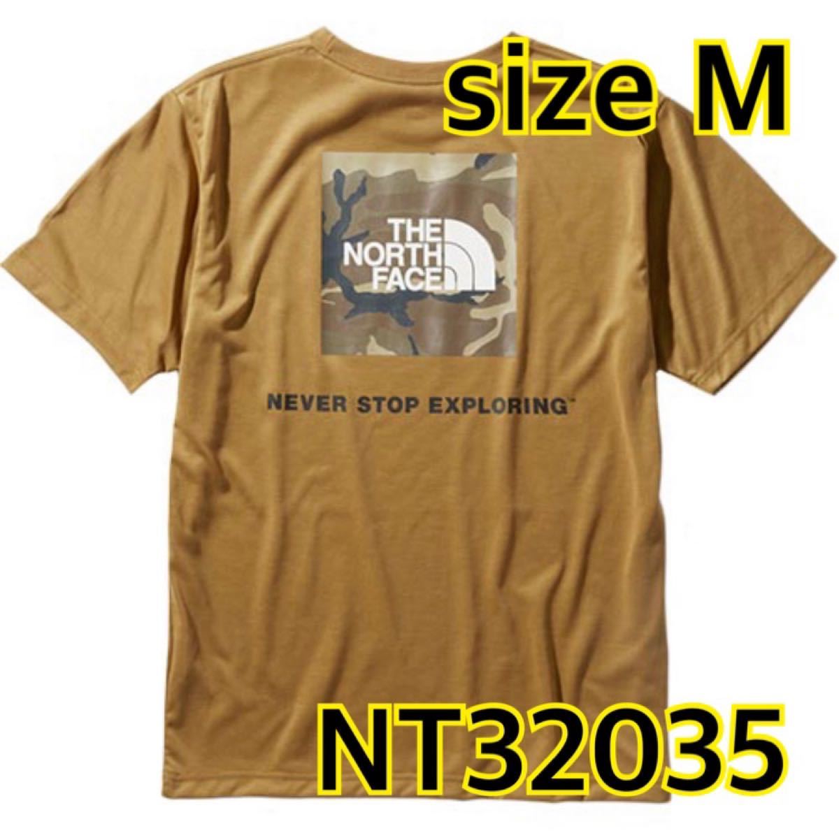 【新品】THE NORTH FACE ノースフェイス　nt32035 ロゴカモTシャツ　カーキ　M